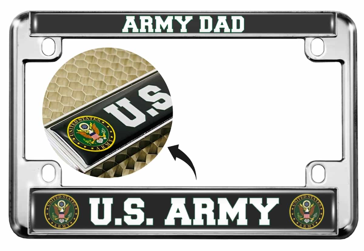 U.S. Army Dad - Motorcycle Metal License Plate Frame